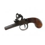 British Flintlock Double-Barrel Pistol