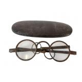 Pair of Hinged Temple Antique Glasses