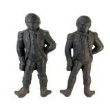Pair Cast Iron George Washington Andirons