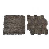 Two Hand-Carved Wooden Printing Blocks