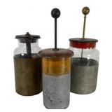 Three Leyden Jars with Caps