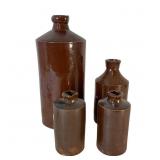 Four Stoneware Ink Bottles