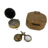 Three Early Brass Compasses