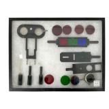 Antique Optometry Tools in Display Case