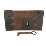 Early 18th Century Wood and Metal Door Lock