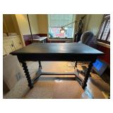 Antique Black Desk with Turned Legs