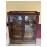 Antique Oak Two-Door Bookcase