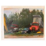 Susan E. Hoffman Red Truck Painting