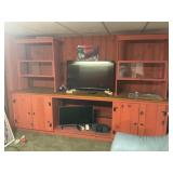 Wooden Shelving Cabinet System With Bookcases