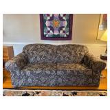 Two-Tone Gray Upholstered Two-Seat Sofa