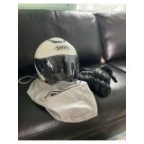 Shoei White Helmet with Gloves