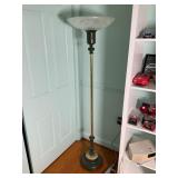 Metal and Glass Floor Lamp, 63 Inches Tall