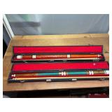 Two Pool Cues with Travel Cases