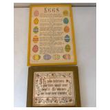 Two Framed Hand-Colored Artworks