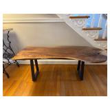 Live Edge Coffee Table with Iron Base