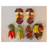 Six Ceramic Fruits and Vegetables