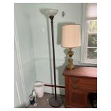 70-Inch Floor Lamp and Brass Table Lamp
