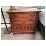 Oak Dry Sink with Drawers and Doors