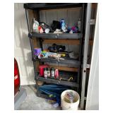 Plastic Shelf Unit with Contents