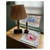 Wooden Table Lamp with Pleated Shade