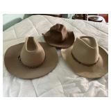 Three Felt Cowboy Hats with Makersï¿½ Marks