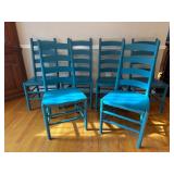 Six Painted Ladder-Back Chairs