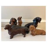 Five Dachshund Figurines