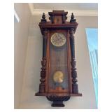 Victorian Carved Wall Clock with Pendulum