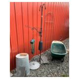 Garden Supplies with Wheelbarrow & Birdfeeders