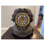 Antique Ansonia White Metal Mantle Clock
