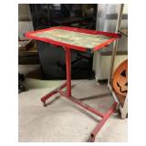 Adjustable Red Metal Workstation
