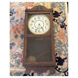 Antique Oak Key-Wind Wall Clock