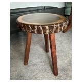 Adirondack-Style Bench with Bark Edge