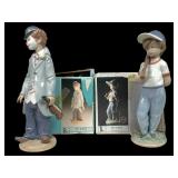 Lladro Figurines: Clown with Violin and Baseball B