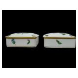 Two Herend Porcelain Trinket Boxes