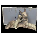 Lladro German Shepherd with Puppies Figurine