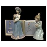 Lladro Elizabeth 5645 and Sleepy Kitten 5712 Figur