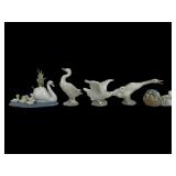 Lladro Porcelain Goose Figurines Set