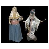 Lladro Porcelain Figures: Teruko and Lady from Maj