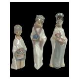 Lladro 4673, 4674, 4675 Three Wise Men Figurines