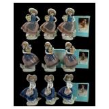 Lladro 5223, 5222, 5221 Figurines Set of 9