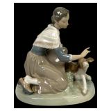 Lladro 4827 Caressing a Little Calf Figurine