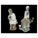 Lladro Porcelain Figures  The Thinker & Shepherde