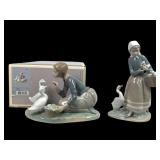 Lladro Figurines: Food for the Ducks & Shepherdess