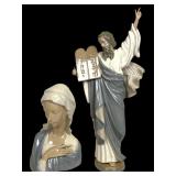 Lladro 4649 Madonna Head and 4568 Ten Commandments