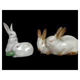 Herend Porcelain Bunny Figurines