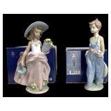 Lladro 7676 and 7650 Porcelain Figurines