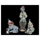 Lladro 5277, 5278 & 5471 Clown Figurines