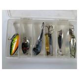 Six Fishing Lures with Case