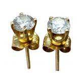 14K Gold Diamond Stud Earrings